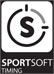 Offizielles Logo SportSoft negativ portrait schwarz und weiß