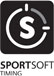 Oficiálne logo SportSoft na výšku černobiele